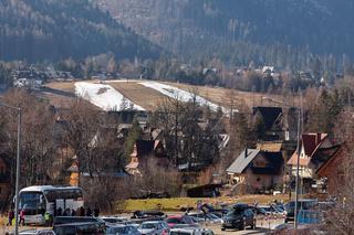 Środek zimy, a w Tatrach nie ma śniegu! Narciarze na Polanie Szymoszkowej nie mają na czym jeździć [GALERIA]