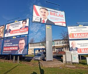 Baneroza w Lublinie. Wszędzie są twarze kandydatów i kandydatek do wyborów samorządowych