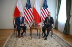 Wicepremier, minister obrony narodowej Władysław Kosiniak-Kamysz oraz sekretarz obrony USA Pete Hegseth na spotkaniu w siedzibie MON w Warszawie