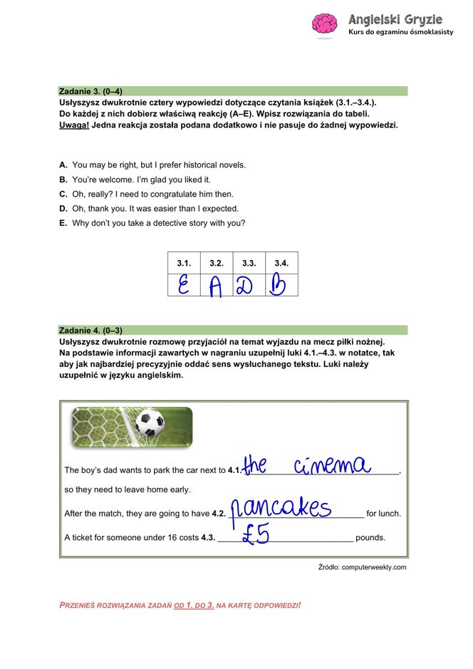 Egzamin ósmoklasisty język angielski 2025: ODPOWIEDZI i ARKUSZE CKE [15.05.2025]