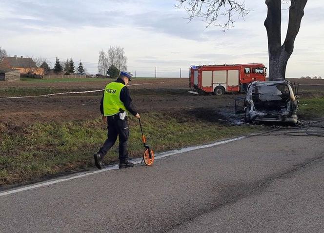 Koszmarny wypadek w Mikołajkach. W aucie znaleziono ciała dwóch osób [ZDJĘCIA]