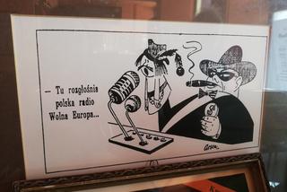 Karykatura opisująca Radio Wolna Europa