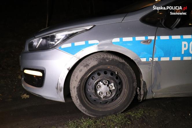 Pościg ulicami Katowic i Sosnowca. Uciekający kierowca BMW chciał zepchnąć z drogi policyjne radiowozy. Padły strzały!