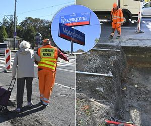 Remont torów na Waszyngtona. Pasażerowie osłupieli, zamieszanie na przystankach. „Kompletny chaos”