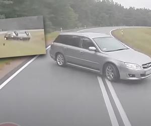 Wypadł z drogi i dachował w rowie. Jak to się stało?