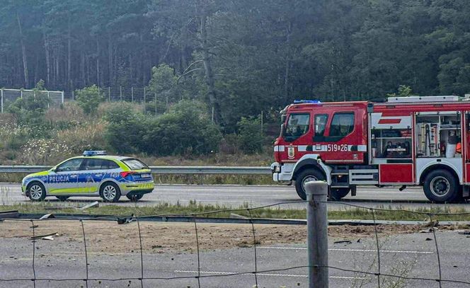 Wypadek na autostradzie A1 w miejscowości Brodowe (woj. łódzkie)