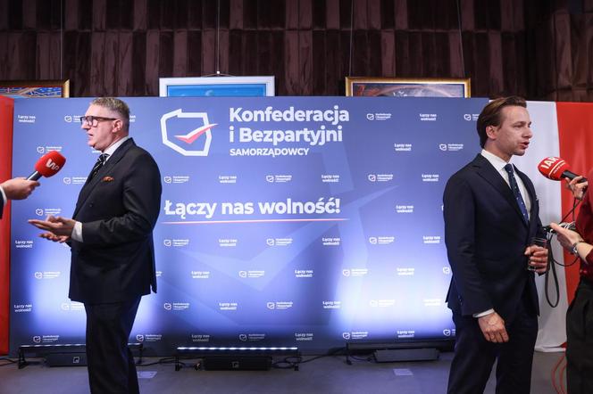 Przemysław Wipler w sztabie wyborczym Konfederacji i Bezpartyjnych Samorządowców