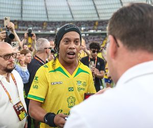 Ronaldinho na Stadionie Śląskim w meczu gwiazd Polska - Brazylia