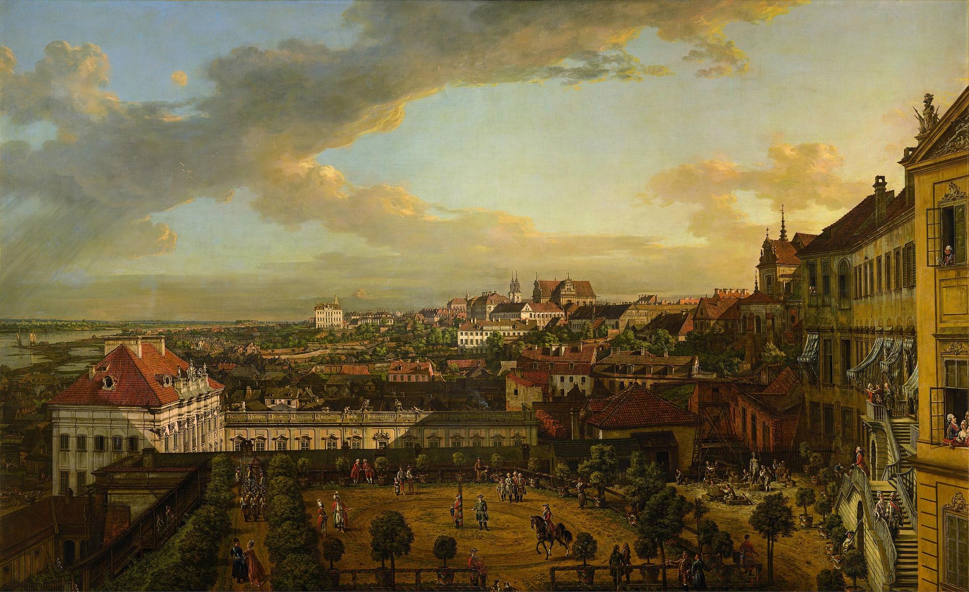 Canaletto, Widok Warszawy z tarasu Zamku Królewskiego (1773)
