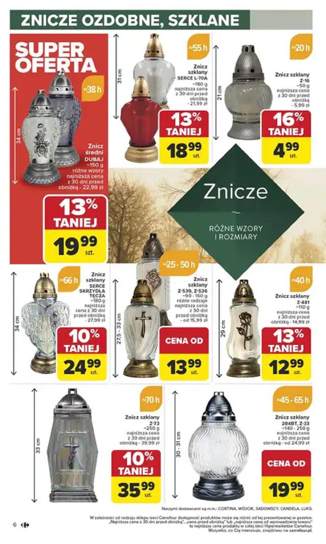 Ceny zniczy - Carrefour