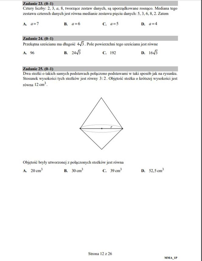 Matura 2020 - matematyka: ZADANIA, ARKUSZE CKE