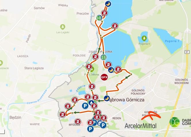 16. Półmaraton Dąbrowski ArcelorMittal Poland - trasa