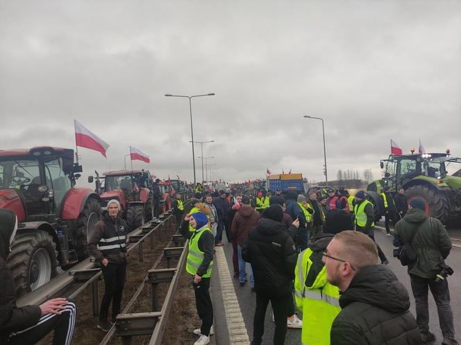 Protest rolników w Elblągu na S7