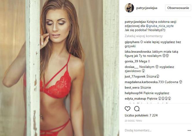 Patrycja Wieja w bieliźnie na Instagramie