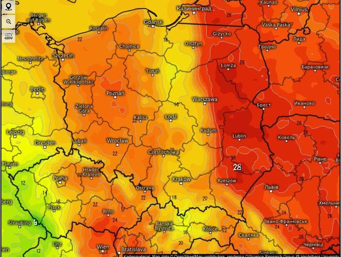 Mapa gorąca w Polsce 7 września 2024