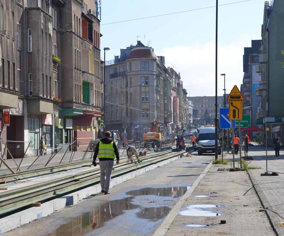 Modernizacja torowiska na ul. Wolności w Zabrzu - zmiana organizacji ruchu. NOWE ZDJĘCIA