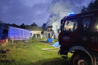 Pożar budynku gospodarczego, Rudzienko, gmina Dobre, powiat Miński