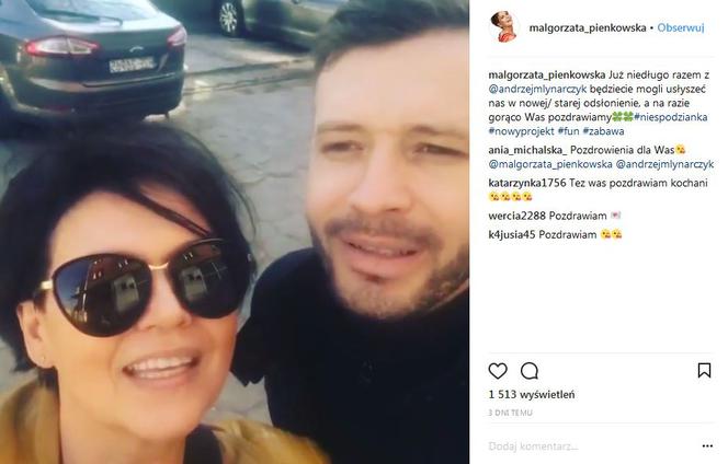 Małgorzata Pieńkowska i Andrzej Młynarczyk na Instagramie
