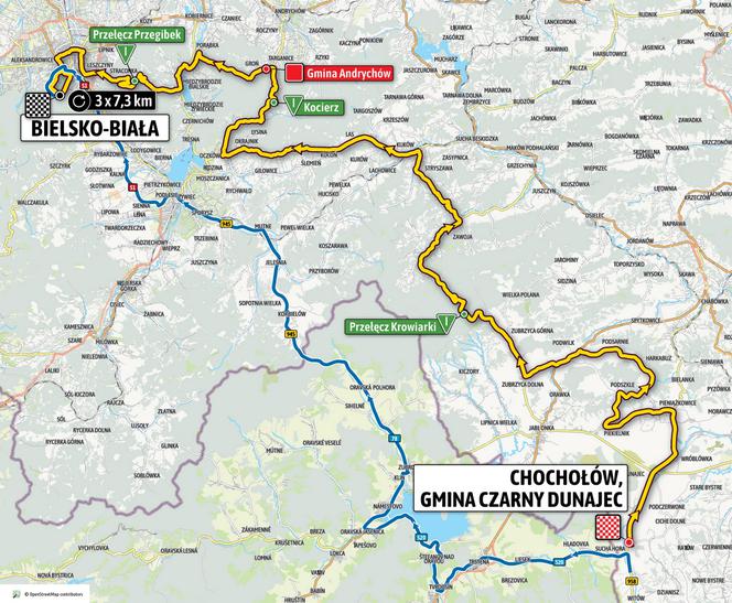 Trasa 5. etapu Tour de Pologne 2021