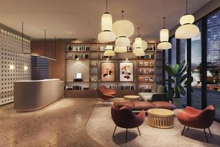 Qubus Hotel Katowice i jego nowoczesne wnętrza. Jest drewno, szkło i wełna