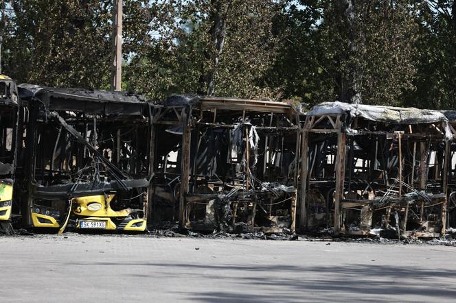 Pożar autobusów w zajezdni w Bytomiu