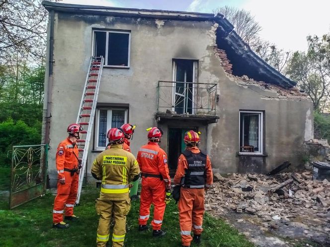 Wybuch gazu w Wojkowicach. Dom jednorodzinny częściowo się zawalił