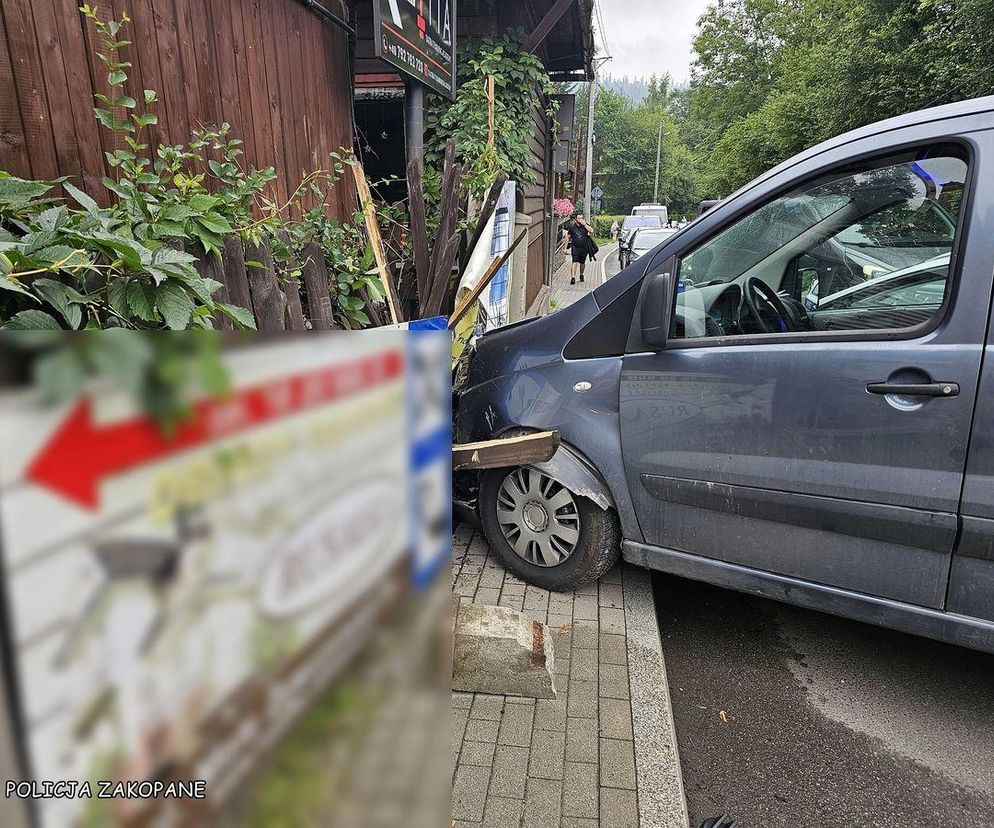 Rajd po centrum Zakopanego zakończył na ścianie budynku. Miał ponad 3 promile