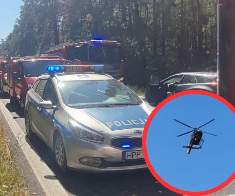 Wypadek na DK11 w powiecie tarnogórskim. Na miejscu lądował LPR