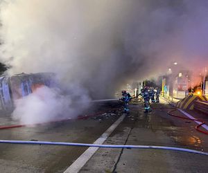 Pożar ciężarówki na autostradzie A2