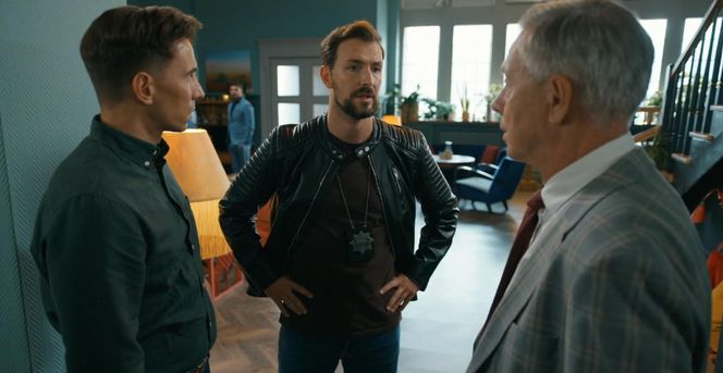 Barwy szczęścia odc. 3125. Tomasz Kępski (Jakub Sokołowski), Henryk (Zbigniew Suszyński), Marcin Kodur (Oskar Stoczyński)