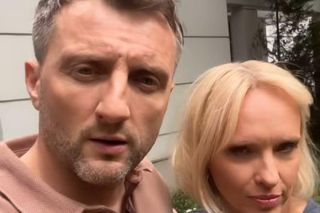 M jak miłość nowy sezon. Bartek (Arkadiusz Smoleński), Dorota (Iwona Rejzner) na planie