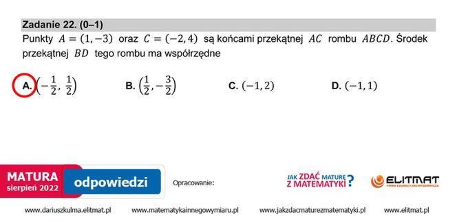 Matura 2022: matematyka, poprawka. Arkusz PDF