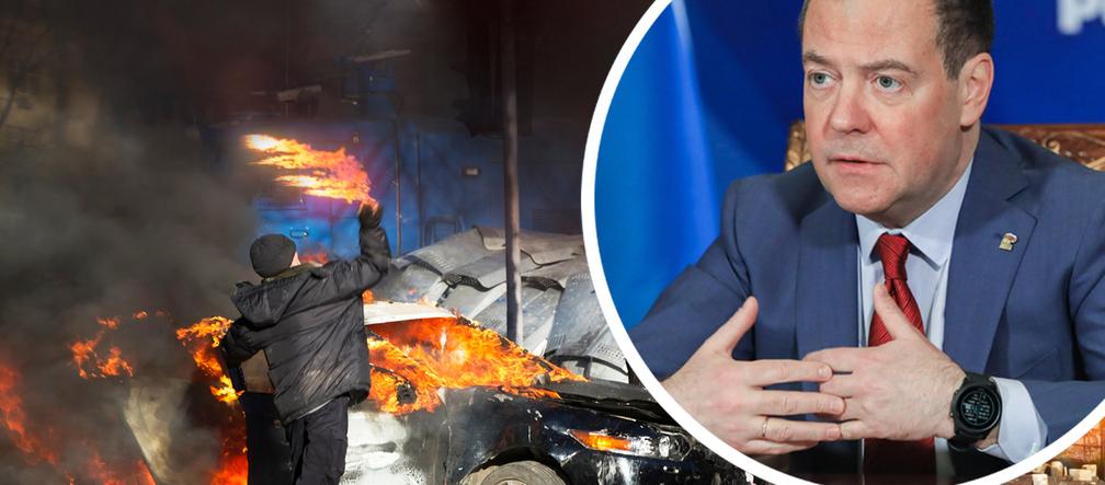 Miedwiediew grozi Europie! Na ulicach europejskich miast zapłoną opony ku chwale bohaterów Majdanu