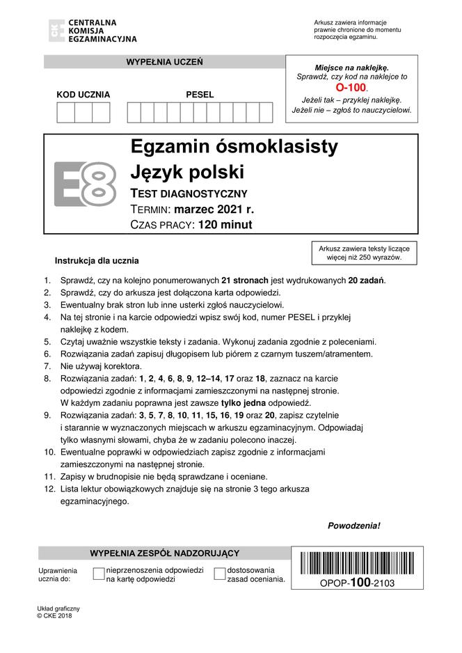 Egzamin Osmoklasisty 2021 Przecieki Z Jezyka Polskiego To Bedzie Na Egzaminie 25 05 2021 Bydgoszcz Super Express