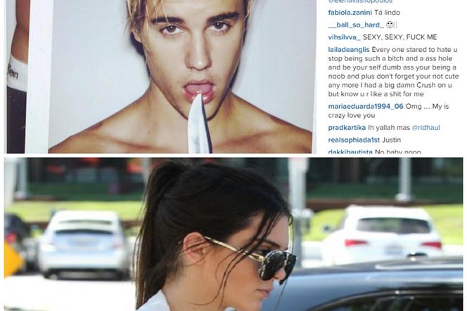 Kendall Jenner na Instagramie Justina Biebera