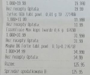 Paragony grozy z turystycznych aptek