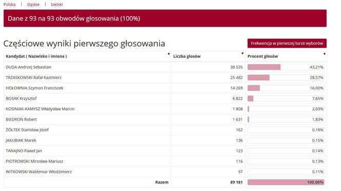 Wybory prezydenckie 2020 w woj. śląskim. W Katowicach i Sosnowcu wygrał Rafał Trzaskowski [WYNIKI W MIASTACH I POWIATACH]