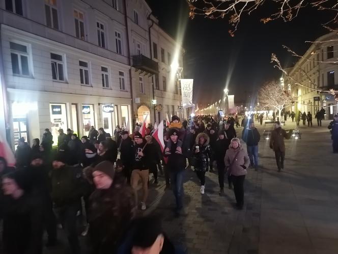 Marsz Pamięci Żołneirzy Wyklętych w Lublinie. Wcześniej odbył się laserowy pokaz