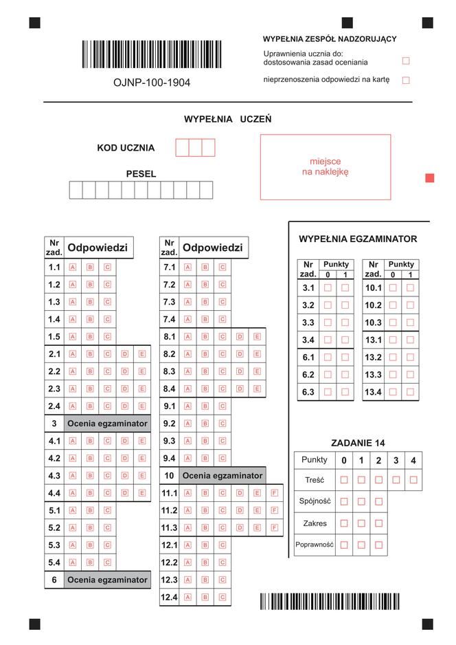 Egzamin ósmoklasisty 2019 - Arkusze Język Niemiecki [CKE]