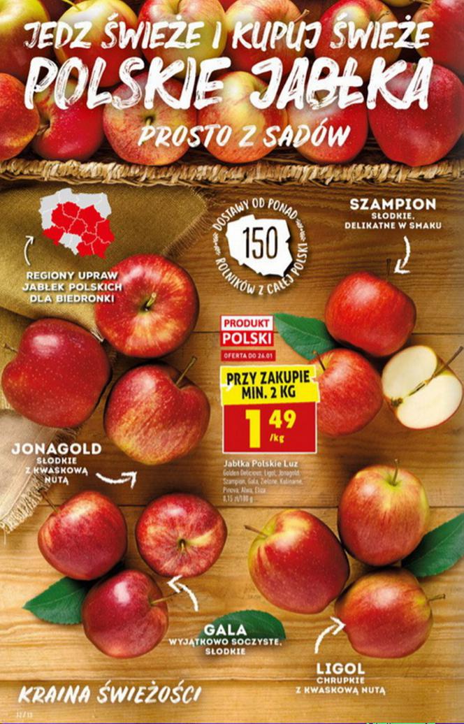 polskie jabłka 1.49 zł/kg