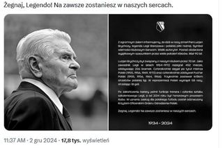 Legia pięknie pożegnała Lucjana Brychczego. „Żegnaj, Legendo”