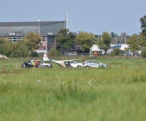 Wypadek awionetki na lotnisku w Szczecinie-Dąbiu