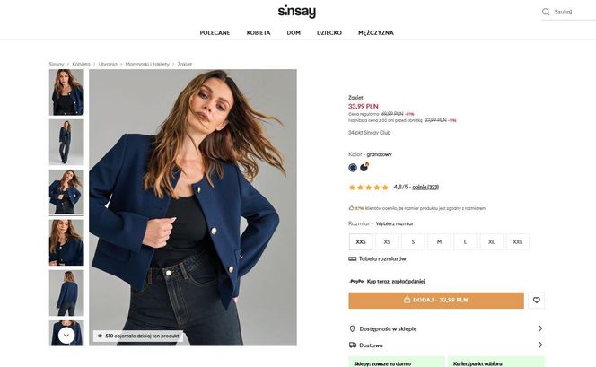 Marynarki i żakiety Sinsay