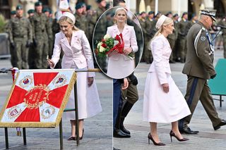  Żona Kosiniaka-Kamysza jak Jackie Kennedy! Komplet w kolorze bladego różu i toczek na głowie [ZDJĘCIA]