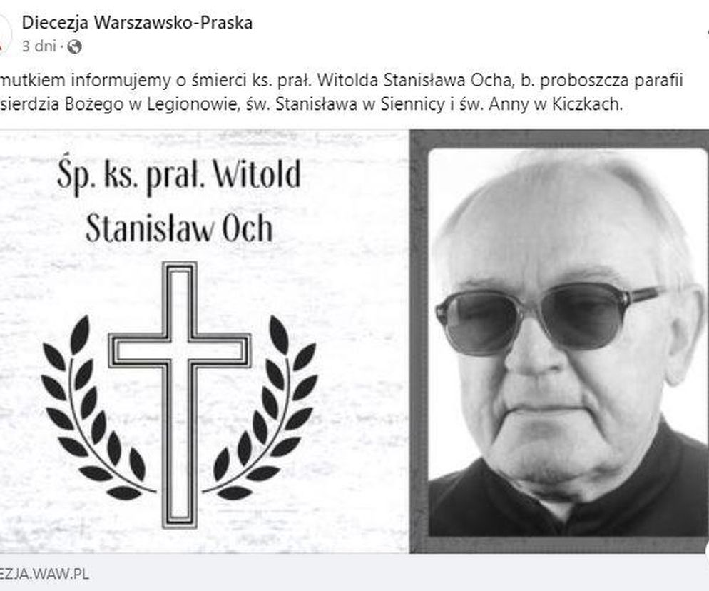 Nie żyje ksiądz Witold Stanisław Och