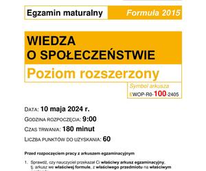 Matura 2024: WOS poziom rozszerzony, ODPOWIEDZI i ARKUSZE CKE do ściągnięcia STARA FORMUŁA 2015