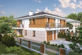 Projekt domu M225b Światła miasta - wariant II (dwulokalowy) z katalogu Muratora - wizualizacje, plany, rysunek, aranżacje