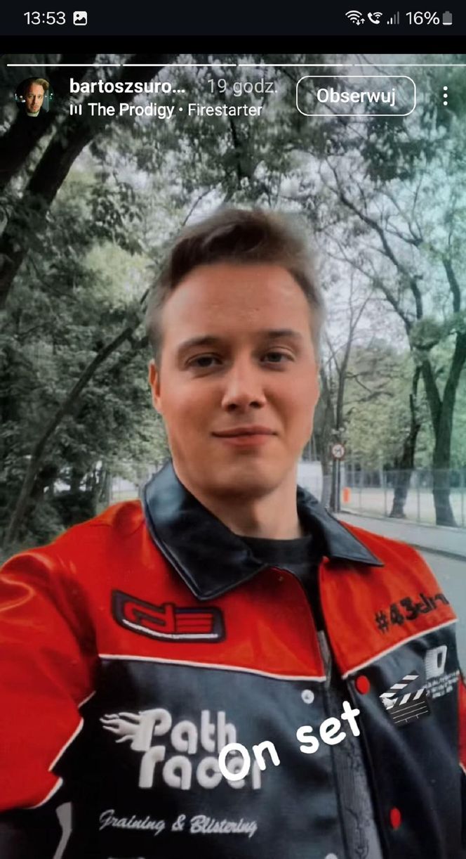 	M jak miłość nowy sezon po wakacjach 2025. Dominik Walat (Bartosz Surówka) na planie