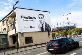 Sam Smith na muralu Spotify w Warszawie
