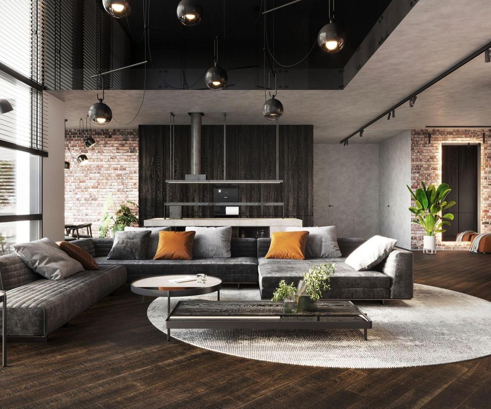 Styl industrialny: salon